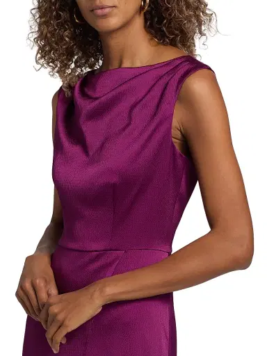 Kay Unger Women's Ginger Satin Tea-Length Dress | Thumbnail 6 Kay Unger Women's Ginger Satin Tea-Length Dress | Thumbnail 6