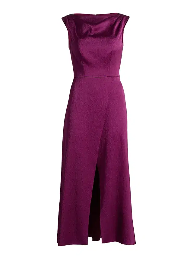Kay Unger Women's Ginger Satin Tea-Length Dress - Mulberry