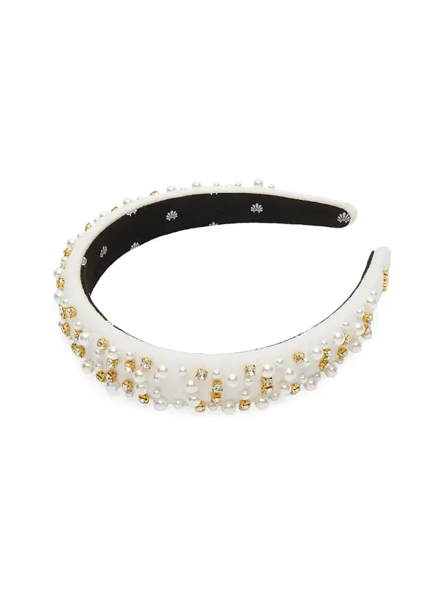 Lele Sadoughi Women's Charlotte 14K Gold-Plated Bead & Imitation Pearl Headband -