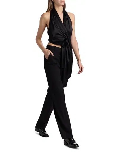 Heirlome Women's Barbara Satin Asymmetric Halterneck Top | Thumbnail 2 Heirlome Women's Barbara Satin Asymmetric Halterneck Top | Thumbnail 2