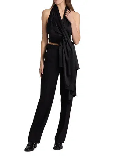 Heirlome Women's Barbara Satin Asymmetric Halterneck Top | Thumbnail 3 Heirlome Women's Barbara Satin Asymmetric Halterneck Top | Thumbnail 3