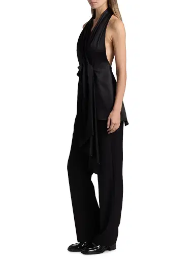 Heirlome Women's Barbara Satin Asymmetric Halterneck Top | Thumbnail 4 Heirlome Women's Barbara Satin Asymmetric Halterneck Top | Thumbnail 4
