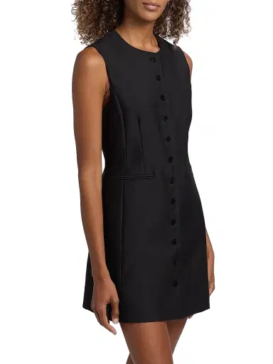Heirlome Women's Danielle Wool-Blend Button-Front Minidress - Black - Size 10 | Thumbnail 4 Heirlome Women's Danielle Wool-Blend Button-Front Minidress - Black - Size 10 | Thumbnail 4
