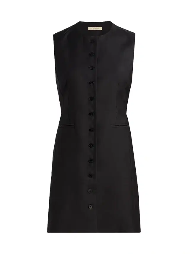 Women's Danielle Wool-Blend Button-Front Minidress - Black