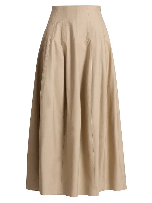 Women's Estefania Tussah Silk A-Line Maxi Skirt - Natural