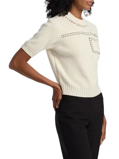 Toccin Women's Kelly Wool-Cashmere Short-Sleeve Sweater - Jet | Thumbnail 4 Toccin Women's Kelly Wool-Cashmere Short-Sleeve Sweater - Jet | Thumbnail 4