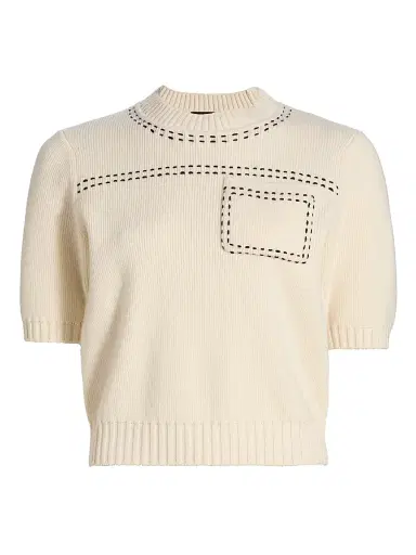 Toccin Women's Kelly Wool-Cashmere Short-Sleeve Sweater - Jet | Thumbnail 1 Toccin Women's Kelly Wool-Cashmere Short-Sleeve Sweater - Jet | Thumbnail 1