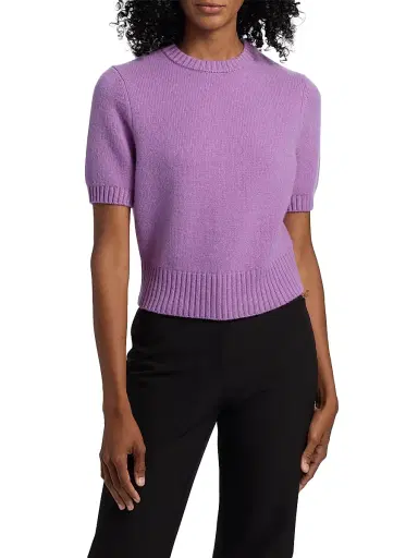 Toccin Women's Elsie Short-Sleeve Sweater - Violet | Thumbnail 3 Toccin Women's Elsie Short-Sleeve Sweater - Violet | Thumbnail 3