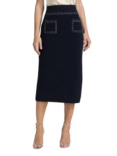 Toccin Women's Carla Pocket Knit Midi-Skirt - Outerspace | Thumbnail 3 Toccin Women's Carla Pocket Knit Midi-Skirt - Outerspace | Thumbnail 3