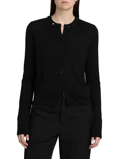 Jason Wu Collection Women's Beaded Merino Wool Cardigan | Thumbnail 3