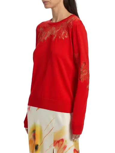 Jason Wu Collection Women's Lace Wool Crewneck Sweater | Thumbnail 4 Jason Wu Collection Women's Lace Wool Crewneck Sweater | Thumbnail 4