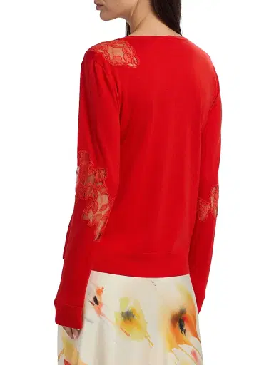 Jason Wu Collection Women's Lace Wool Crewneck Sweater | Thumbnail 5 Jason Wu Collection Women's Lace Wool Crewneck Sweater | Thumbnail 5