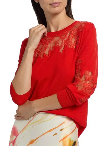 Jason Wu Collection Women's Lace Wool Crewneck Sweater | Thumbnail 6 Jason Wu Collection Women's Lace Wool Crewneck Sweater | Thumbnail 6