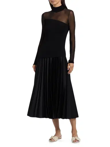 Jason Wu Collection Women's Sheer Merino Wool Asymmetric Top - Black Black | Thumbnail 2 Jason Wu Collection Women's Sheer Merino Wool Asymmetric Top - Black Black | Thumbnail 2