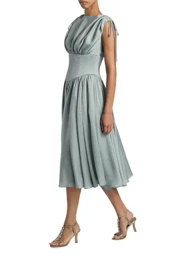 Amsale Women's Gathered Sleeveless Cocktail Dress - Jade - Size 16 | Thumbnail 2 Amsale Women's Gathered Sleeveless Cocktail Dress - Jade - Size 16 | Thumbnail 2