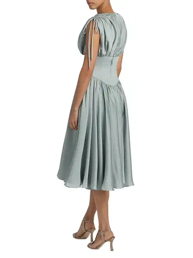 Amsale Women's Gathered Sleeveless Cocktail Dress - Jade - Size 16 | Thumbnail 5 Amsale Women's Gathered Sleeveless Cocktail Dress - Jade - Size 16 | Thumbnail 5