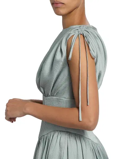Amsale Women's Gathered Sleeveless Cocktail Dress - Jade - Size 16 | Thumbnail 6 Amsale Women's Gathered Sleeveless Cocktail Dress - Jade - Size 16 | Thumbnail 6