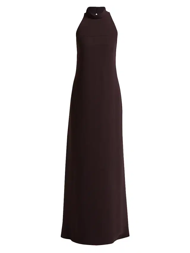 Women's Sleeveless Turtleneck Gown - Raisin