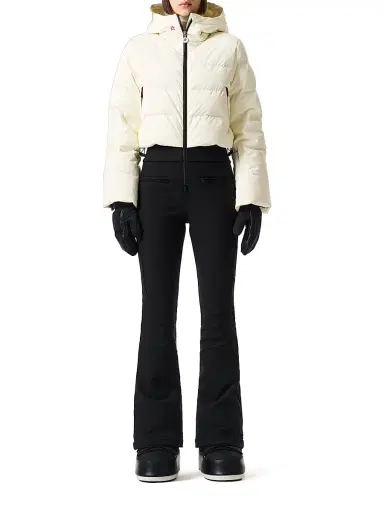 Perfect Moment Women's Polar Flare Down Ski Suit - Black White - Size Large | Thumbnail 2 Perfect Moment Women's Polar Flare Down Ski Suit - Black White - Size Large | Thumbnail 2