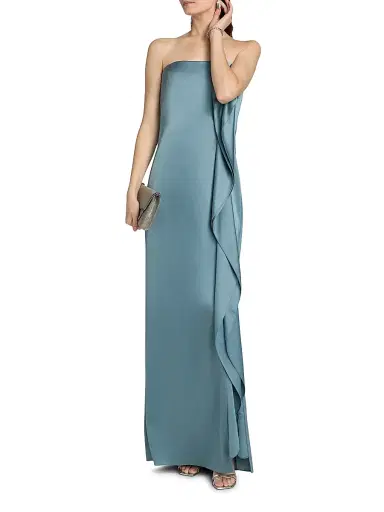 Amsale Women's Satin Draped Strapless Gown | Thumbnail 3 Amsale Women's Satin Draped Strapless Gown | Thumbnail 3