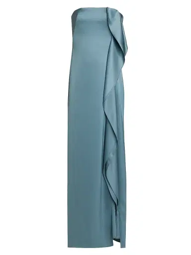 Amsale Women's Satin Draped Strapless Gown | Thumbnail 1 Amsale Women's Satin Draped Strapless Gown | Thumbnail 1