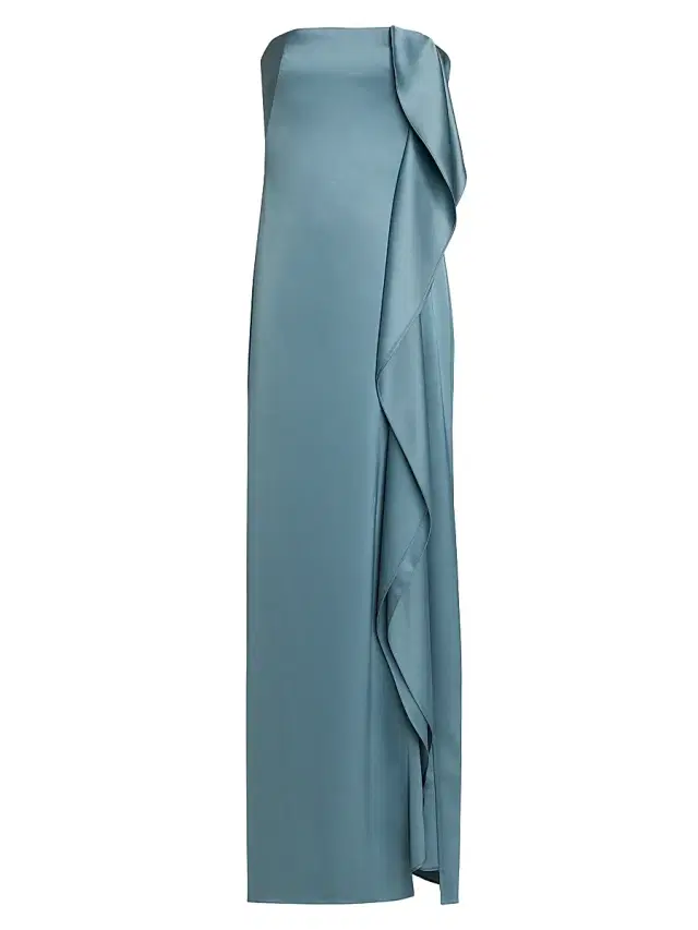 Women's Satin Draped Strapless Gown - Twilight