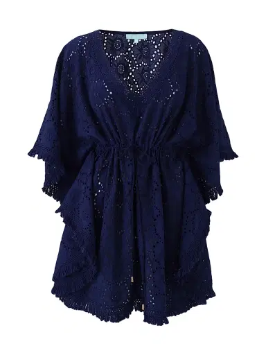 Melissa Odabash Women's Ivy Core Broderie Anglaise Drawstring Short Caftan | Thumbnail 1