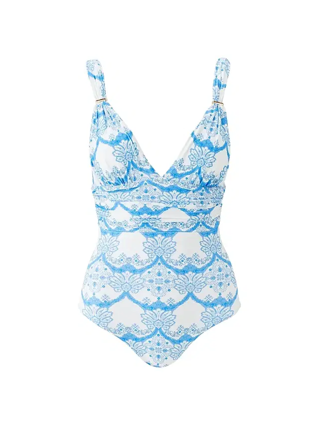 Melissa Odabash Women's Panarea Floral V-Neck One-Piece Swimsuit - Florian