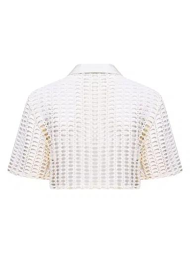 PatBo Women's Selene Open-Knit Crop Top - Off White - Size XS | Thumbnail 3 PatBo Women's Selene Open-Knit Crop Top - Off White - Size XS | Thumbnail 3