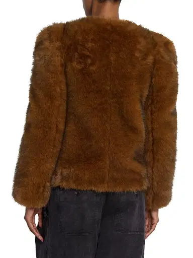 Isabel Marant Women's Bahria Faux-Fur Jacket - Ochre - Size 8 | Thumbnail 5