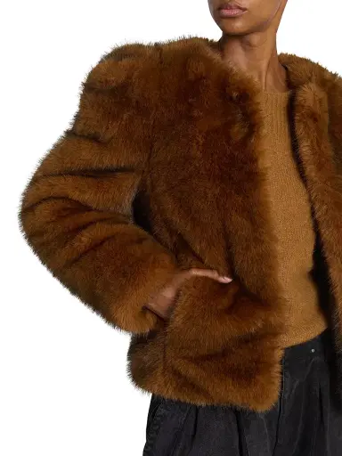 Isabel Marant Women's Bahria Faux-Fur Jacket - Ochre - Size 8 | Thumbnail 6