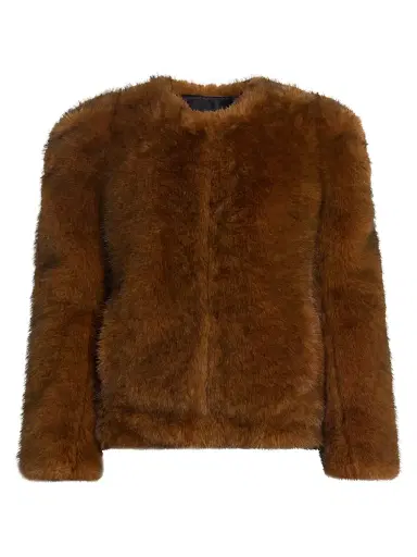 Isabel Marant Women's Bahria Faux-Fur Jacket - Ochre - Size 8 | Thumbnail 1
