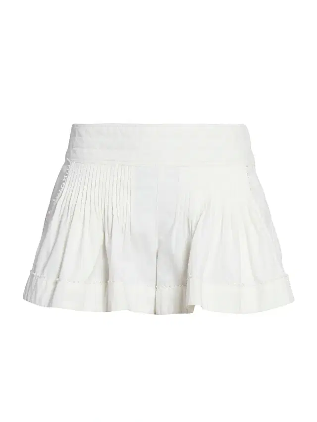 Isabel Marant Women's Cybila Lace-Trim Pleated Cotton Skort - White
