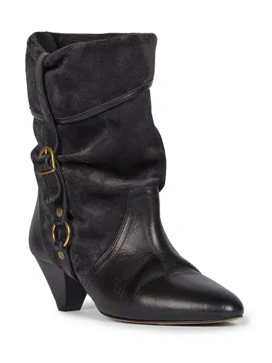 Isabel Marant Women's Darner 10MM Suede & Leather Boots - Faded Black | Thumbnail 2 Isabel Marant Women's Darner 10MM Suede & Leather Boots - Faded Black | Thumbnail 2