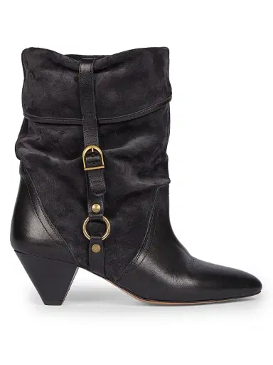 Isabel Marant Women's Darner 10MM Suede & Leather Boots - Faded Black | Thumbnail 1 Isabel Marant Women's Darner 10MM Suede & Leather Boots - Faded Black | Thumbnail 1