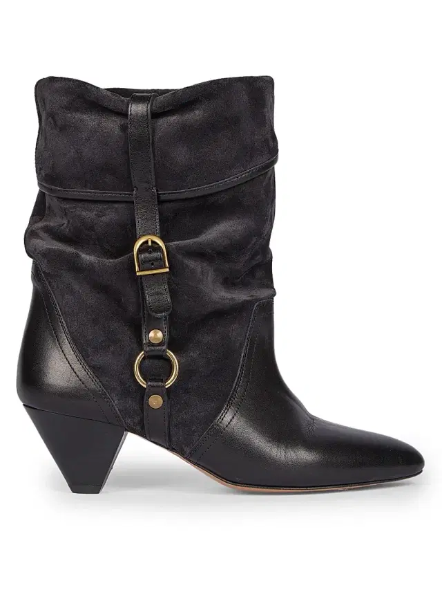 Isabel Marant Women's Darner 10MM Suede & Leather Boots - Faded Black