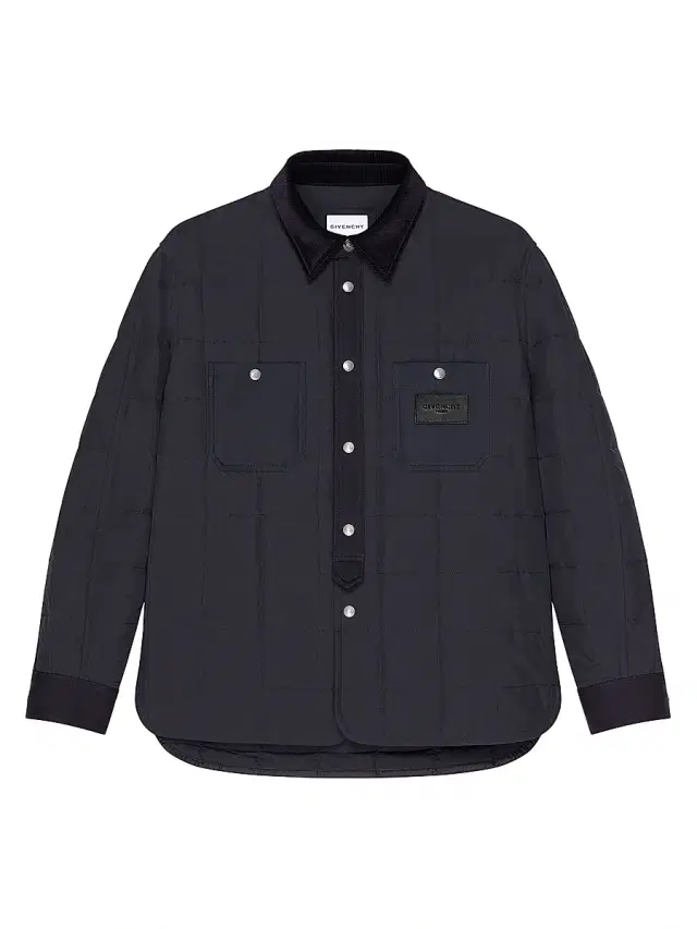 Men's Couture Seam Quilted Overshirt Paris Patch - Navy