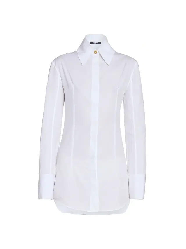 Women's Fitted Cotton Poplin Shirt - Blanc Optique