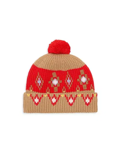 AMI PARIS Men's Intarsia-Knit Wool Beanie - Camel Red | Thumbnail 2 AMI PARIS Men's Intarsia-Knit Wool Beanie - Camel Red | Thumbnail 2