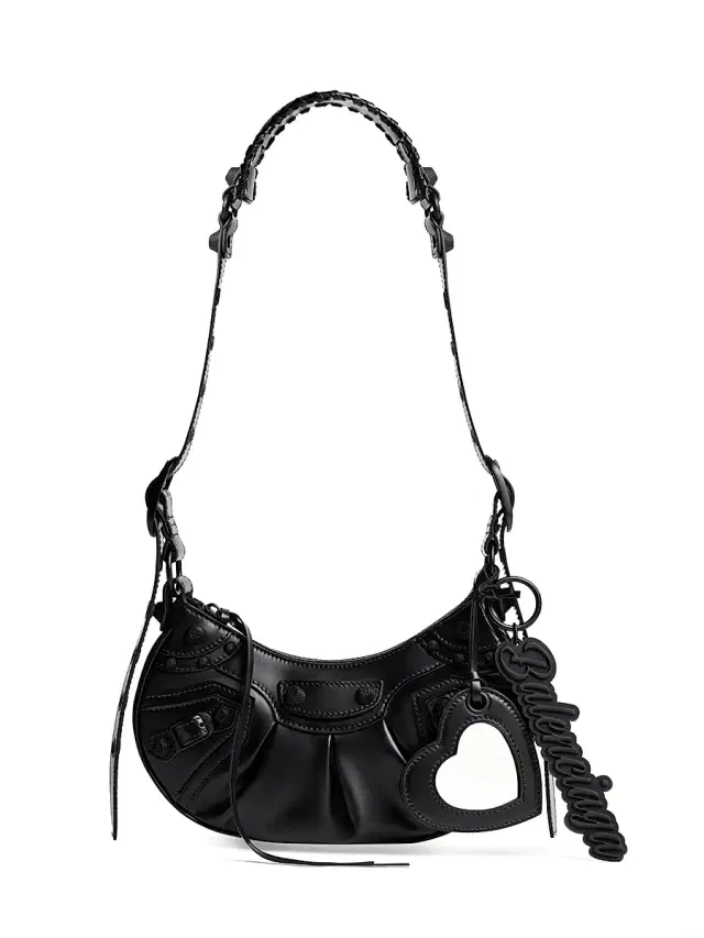 Women's Le Cagole  Shoulder Bag With Charm - Black