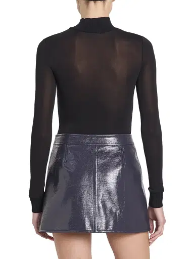 Courrèges Women's Reedition 2nd Skin Sheer Turtleneck Top - Black | Thumbnail 5