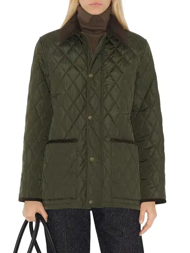 Burberry Women's Barn Quilted Nylon Jacket - Shale Brush - Size XXS | Thumbnail 4 Burberry Women's Barn Quilted Nylon Jacket - Shale Brush - Size XXS | Thumbnail 4