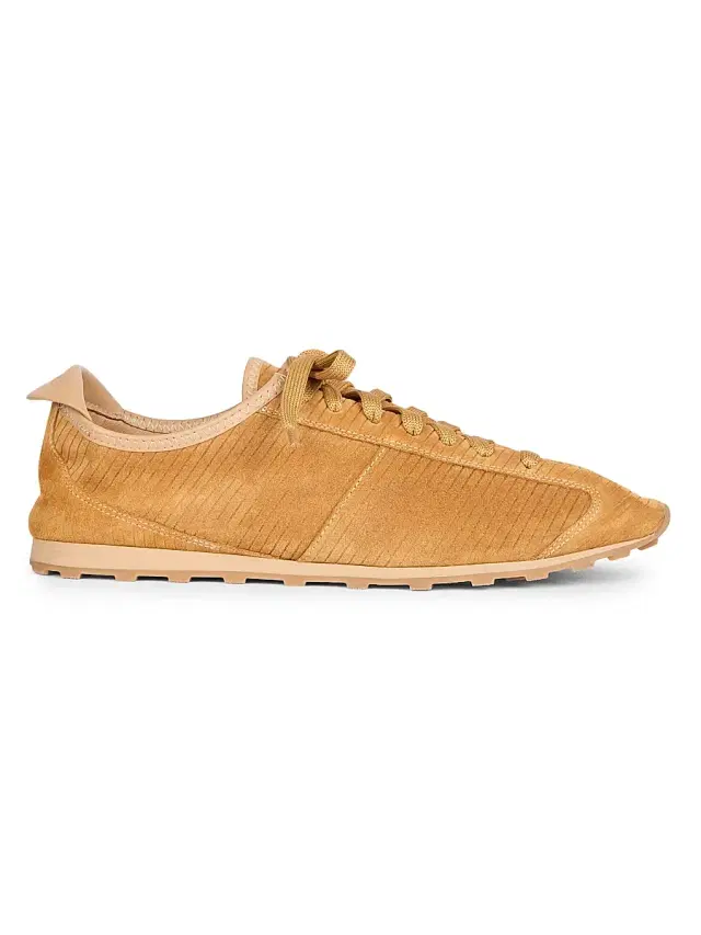Jacquemus Men's Tennis Suede Low-Top Shoes - Camel