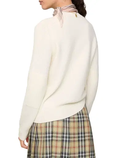 Burberry Women's Constance Logo Stretch-Cashmere Sweater - Ceramic White | Thumbnail 3 Burberry Women's Constance Logo Stretch-Cashmere Sweater - Ceramic White | Thumbnail 3
