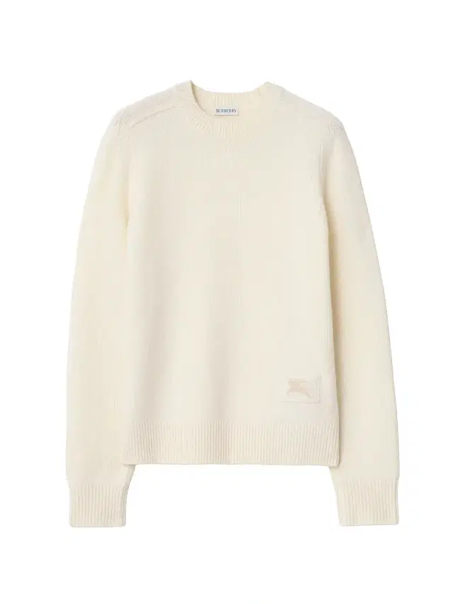 Burberry Women's Constance Logo Stretch-Cashmere Sweater - Ceramic White