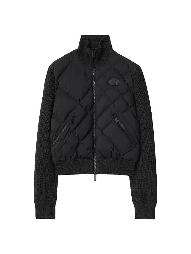 Burberry Women's Kelsley Quilted Logo Jacket - Black