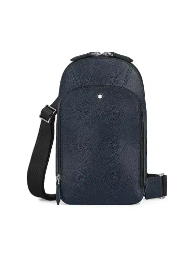 Montblanc Men's Sartorial Leather Sling Backpack - Blue | Thumbnail 1 Montblanc Men's Sartorial Leather Sling Backpack - Blue | Thumbnail 1