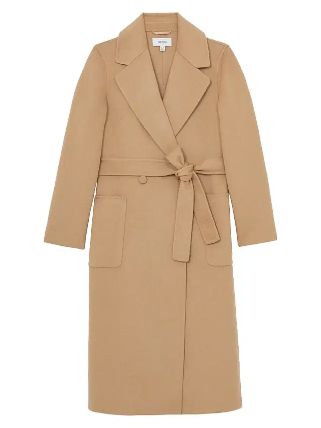 Reiss Women's Lucia Double-Breasted Blindseam Coat - Dark Camel