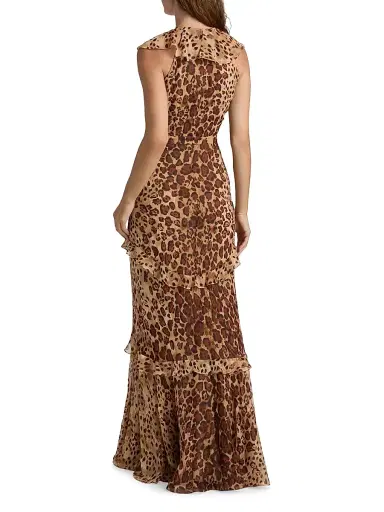 Saloni Women's Rita Leopard Print Maxi Dress - Cheetah Plmt | Thumbnail 5 Saloni Women's Rita Leopard Print Maxi Dress - Cheetah Plmt | Thumbnail 5