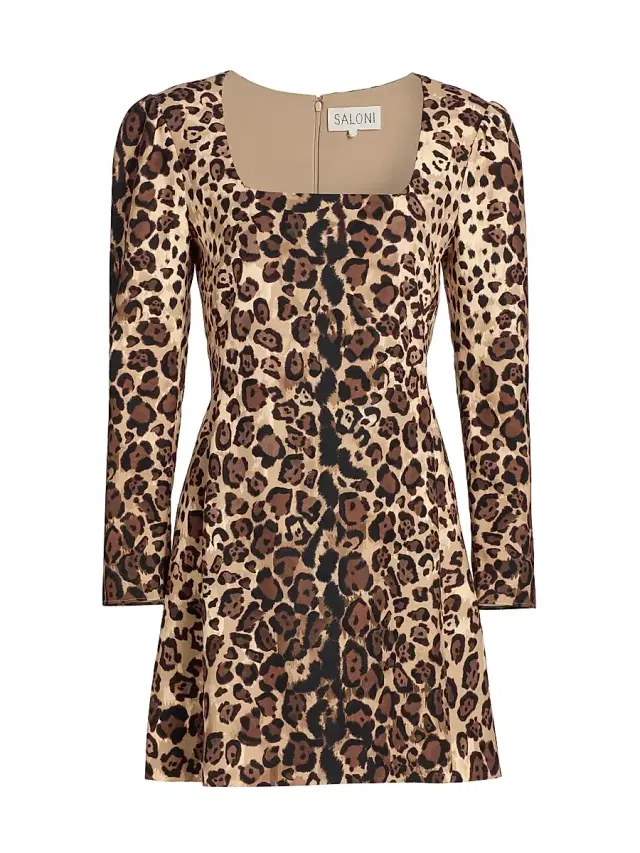 Saloni Women's Shree Leopard Print Minidress - Cheetah Gradient Plmt
